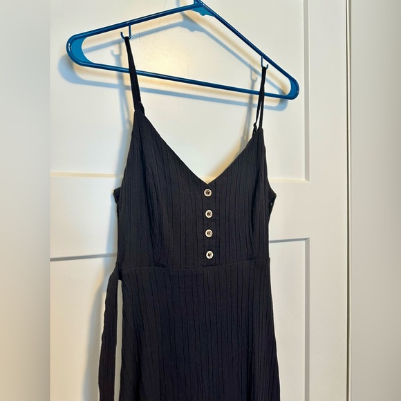 Lulus Cruise to Capri Black Belted Button Front Midi Dress - Picture 6 of 10